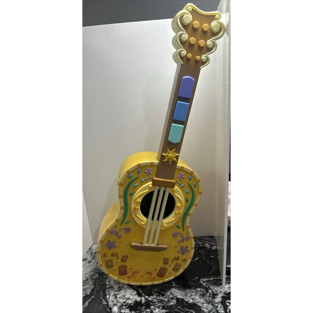 Disney Store Interactive Musical light up Guitar Rapunzel Tangled, TESTED, WORKS